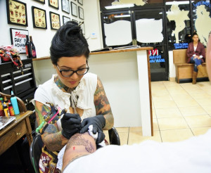 lisa at tip top tattoo parlor smaller